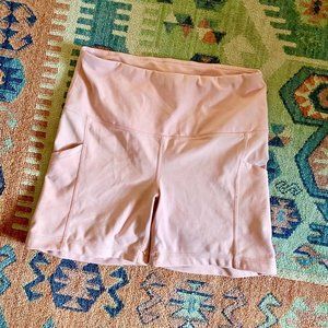 Pink High Waisted Exercise Shorts